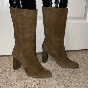 MARION PARKE Delila Suede Boots BROWN - Sz 7.5 (EU 37.5) Made in Italy EXCELLENT